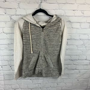 Miss Me Zip up Sweater with Rhinestone Detail